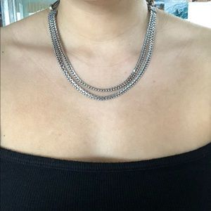 Silver Double Chain Necklace